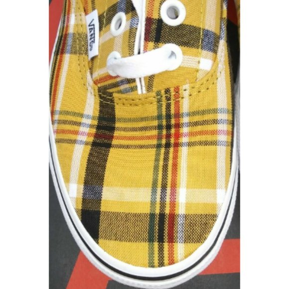 Vans Plaid Authentic Yellow/True White Men's 3.5/Women's 5  NIB - Picture 9 of 12